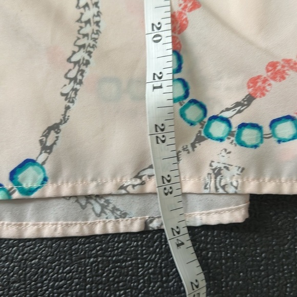 Elegant Women's Sheer Blouse - Cream with Multicolor Accents - Picture 7 of 7